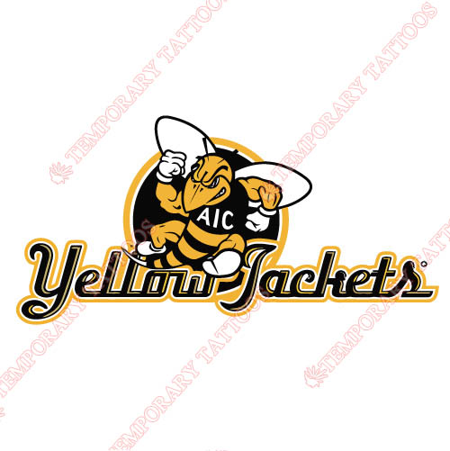 AIC Yellow Jackets 2009-Pres Alternate Logo4 Customize Temporary Tattoos Stickers N3689